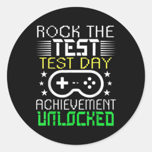 Day Rock The Test Teacher Testing Day Rainbow Teac Classic Round Sticker