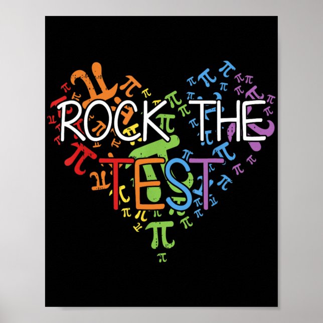 Day Rock The Test Teacher Testing Day Rainbow Teac Poster (Front)