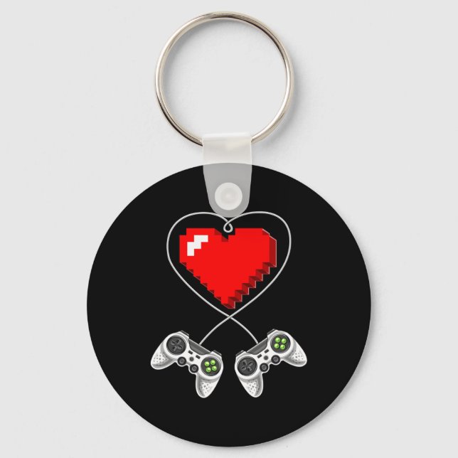 Day Shirts Video Game Controller Heart Gamer  Keychain (Front)