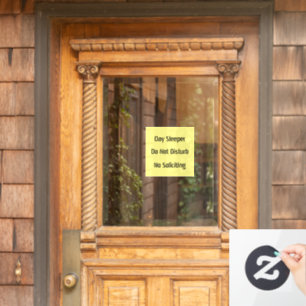 Day Sleeper Do Not Disturb No Soliciting Window Cling