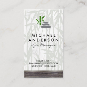 Day Spa Bamboo Wood Trim with logo Business Card