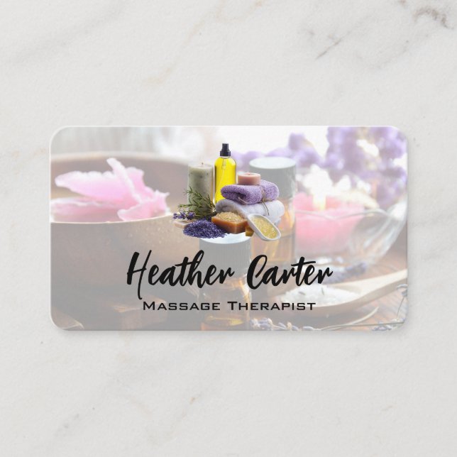 Day Spa | Bath Salts Oils and Herbal Soaps Business Card (Front)