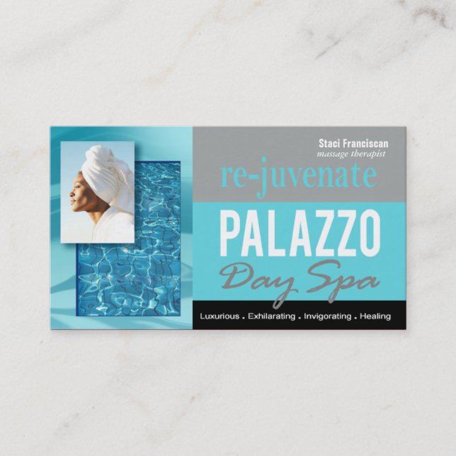 Day Spa Massage Therapist Aromatherapy Business Card (Front)