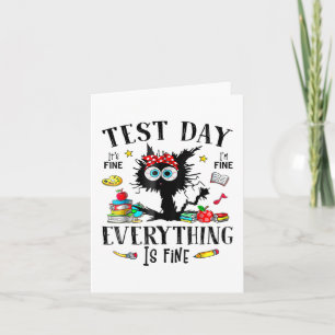 Day Stressed Teachers & Students Testing Funny Card