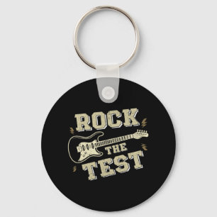 Day Teacher Rock The Test Guitar Teacher Testing D Keychain