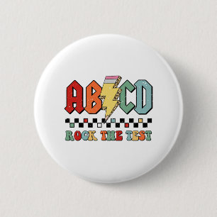 Day Teacher Student Motivational Retro Rock The Te 2 Inch Round Button