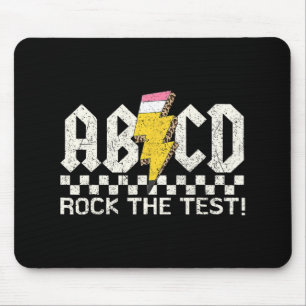 Day Teacher Testing Retro Abcd Rock Test Day Schoo Mouse Pad