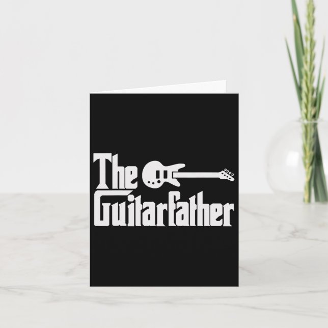 Day The Guitar-father Musician Guitarist Dad Gift  Card (Front)
