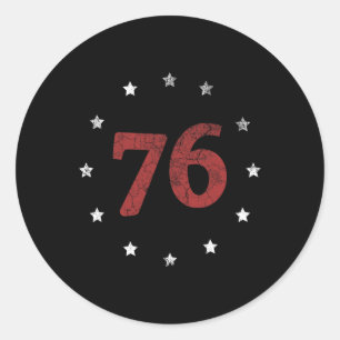 Day The Spirit 76 Shirt Retro 4th Of July Gift  Classic Round Sticker