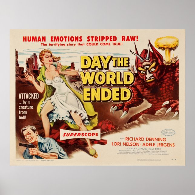 Day The World Ended Monster Horror Movie Poster Ad (Front)