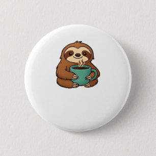 Day-to-Night Sloth Glow-Up Patch – Embroidered Tra 2 Inch Round Button