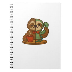 Day-to-Night Sloth Glow-Up Patch � Embroidered Tra Notebook