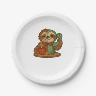 Day-to-Night Sloth Glow-Up Patch � Embroidered Tra Paper Plate