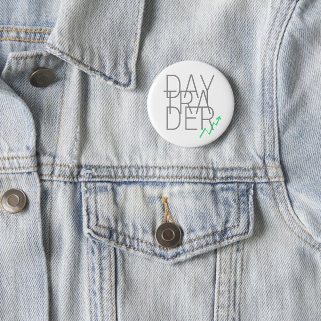 Day Trader and Cryptocurrencies Stock Exchange 2 Inch Round Button (In Situ)