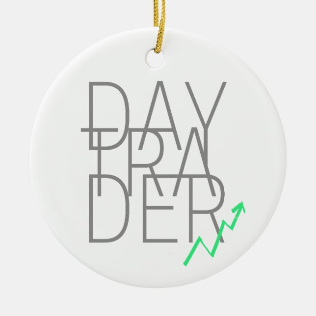 Day Trader and Cryptocurrencies Stock Exchange Ceramic Ornament (Front)