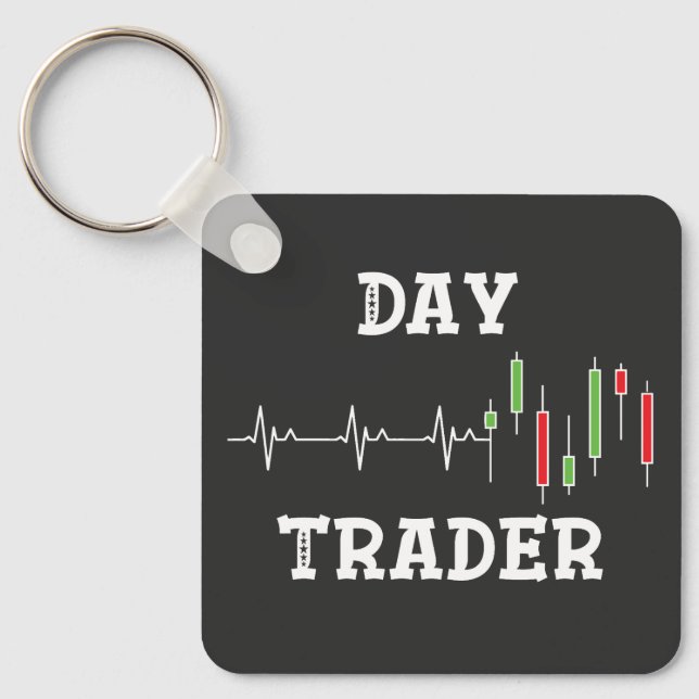 Day Trader Heart Beat  Keychain (Front)