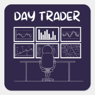 Day Trader Square Sticker