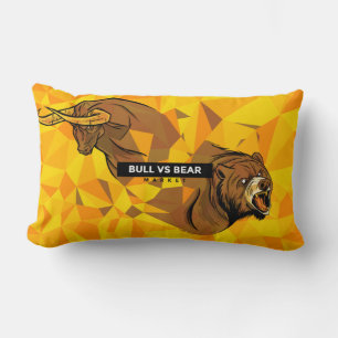 Day Traders Gift - Bull and Bear Market Lumbar Pillow