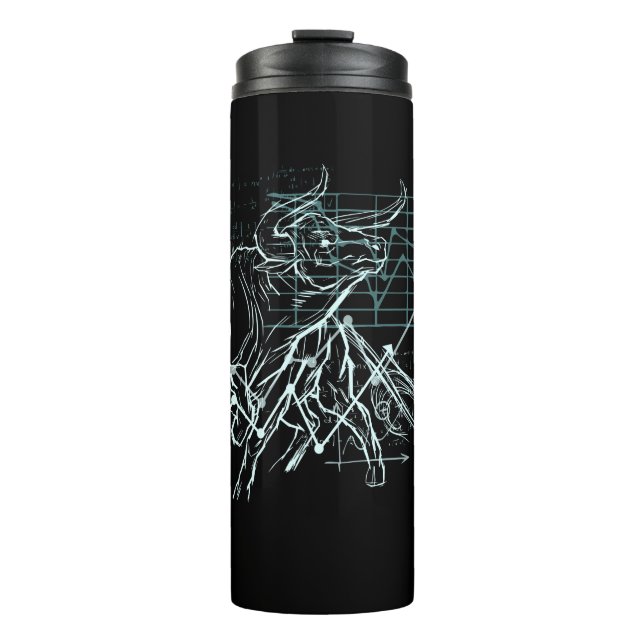 Day Traders Gift - Bull Stock market Thermal Tumbler (Front)