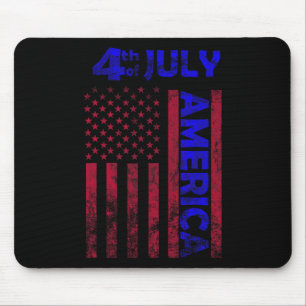 Day Usa America Flag 4th Of July Happy Funny Mouse Pad