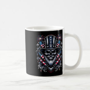 Day Usa Patriot Bearded Skull! 4th Of July 2024 Coffee Mug