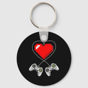 Day Video Game Controller Heart Gamer Gift Boys Keychain