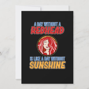 Day Without Redhead Cute Red Hair Girls Women Thank You Card