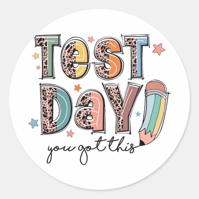 Day You Got This Staar Testing Motivational Teache Classic Round Sticker (Front)