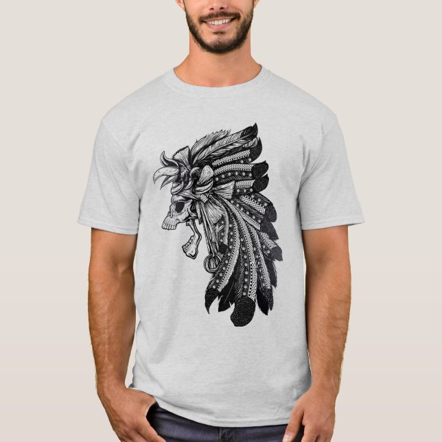 Dayak Chief Skull T-Shirt (Front)