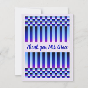 Daybreak and Nightfall (Checkers and Stripes) Thank You Card