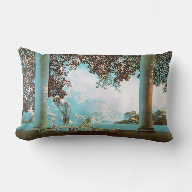 Daybreak, by Maxfield Parrish Lumbar Pillow (Front)