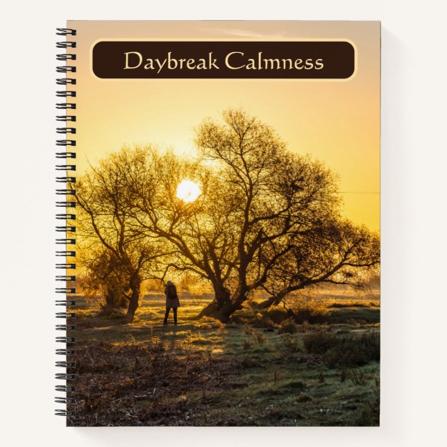 Daybreak Calmness Golden Hour Tree  Notebook (Front)