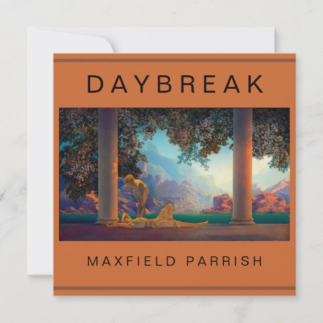 DAYBREAK Maxfield Parrish 1922 .. Carte plat haute (Devant)