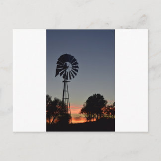 DAYBREAK & WINDMILL RURAL QUEENSLAND AUSTRALIA POSTCARD