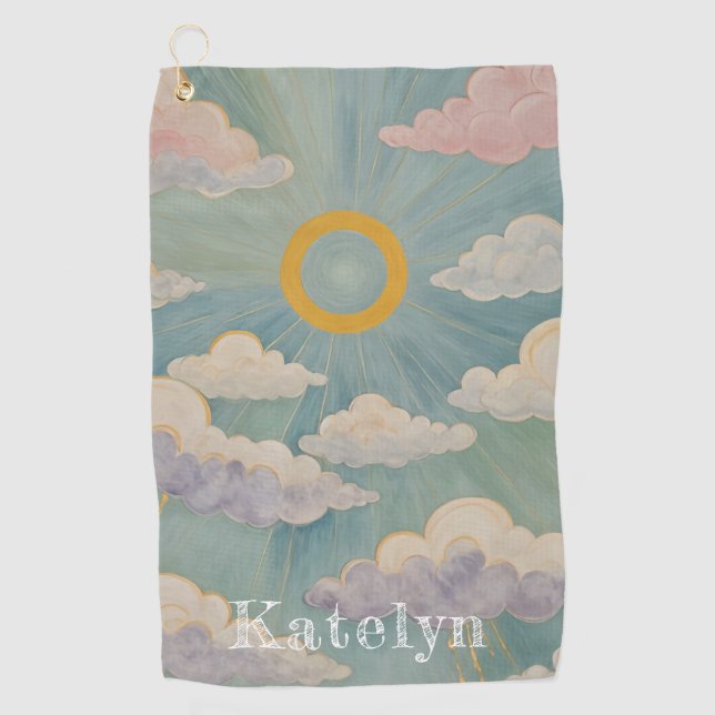 Daybreak's Embrace Personalized Golf Towel (Front)