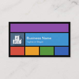 Daycare Child Care - Colourful Tiles Creative Business Card