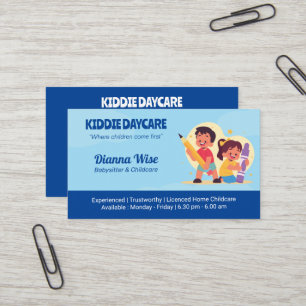 Daycare Professional Business Deep Blue Business Card