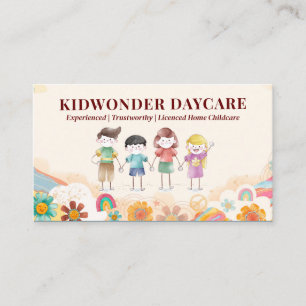 Daycare Professional Business   Kids Watercolor Card