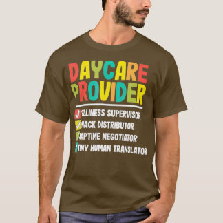 Daycare Provider Checklist Funny Gift Childcare T-Shirt