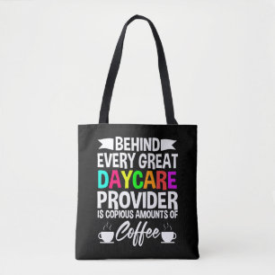 Daycare Provider Childcare Coffee Lover Funny Gift Tote Bag