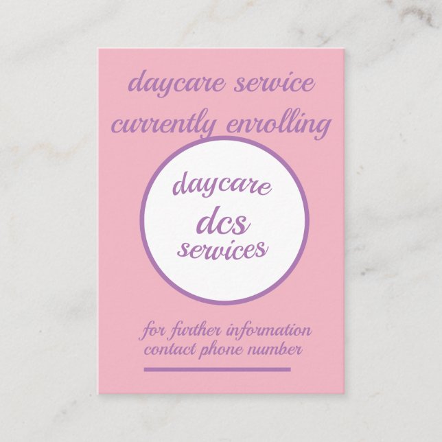 Daycare Service Might 3.5"x 2.5" Business Card (Front)