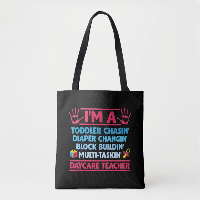 Daycare Teacher Diaper Toddler Childcare Worker Tote Bag (Front)