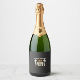 Daycare Teacher Halloween Ghost Design_1 Sparkling Wine Label