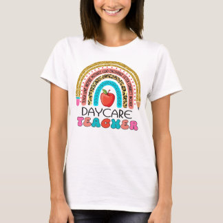 Daycare Teacher Pencil Rainbow Gift T-Shirt