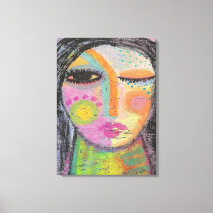 Daydream Abstract Acrylic Painting on OSB Board Canvas Print
