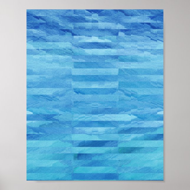 Daydream - Blue Abstract Watercolor Art Poster (Front)