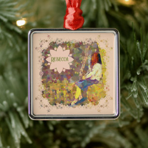 Daydream Girl on Wall Abstract Colourful Geometry Metal Ornament