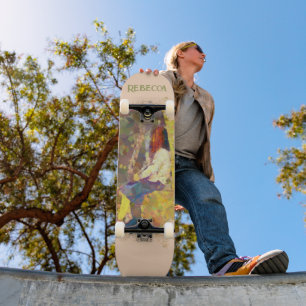 Daydream Girl on Wall Abstract Colourful Geometry Skateboard