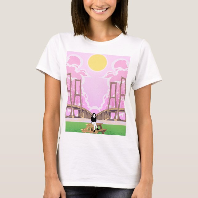 Daydream Serenity Scenic Bridge & Sunshine T-Shirt (Front)