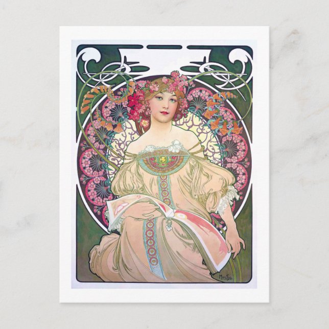 Daydream (Spring), Mucha Postcard (Front)